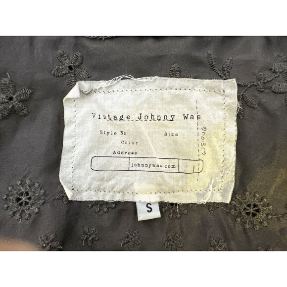 Johnny Was Vintage Dark Chocolate Embroidered Open Front Silk Cardigan - Picture 7 of 8
